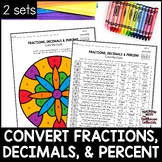 Converting Fractions, Decimals, and Percents Color by Code