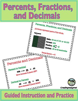 Preview of Fractions Decimals Percents 6th Grade Distance Learning
