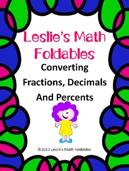 Preview of Converting Fractions, Decimals and Percents Foldable for Interactive Notebook