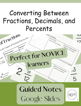 Preview of Converting Fractions Decimals and Percents Guided Notes and Slides
