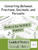 Converting Fractions Decimals and Percents Guided Notes an