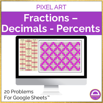 Preview of Converting Fractions Decimals and Percents | Pixel Art Activity