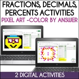 Converting Fractions, Decimals, and Percents Pixel Art Mat