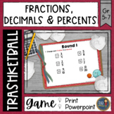 Converting Fractions Decimals and Percents Trashketball Math Game