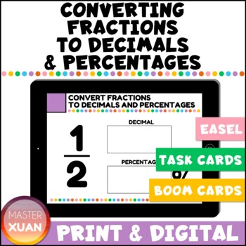 Preview of Converting Fractions To Decimals And Percentage