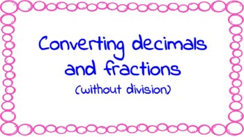 Preview of Converting Fractions and Decimals PowerPoint (editable)