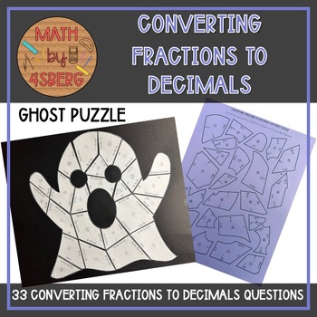 Preview of Converting Fractions and Decimals Halloween Puzzle