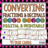 Converting Fractions and Decimals Task Cards