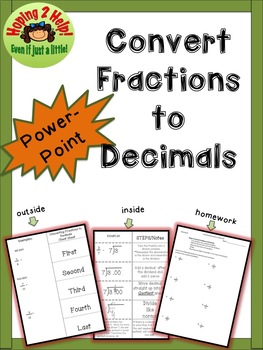 Preview of Converting Fractions to Decimal Power Point