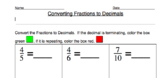 Converting Fractions to Decimals Coloring Page