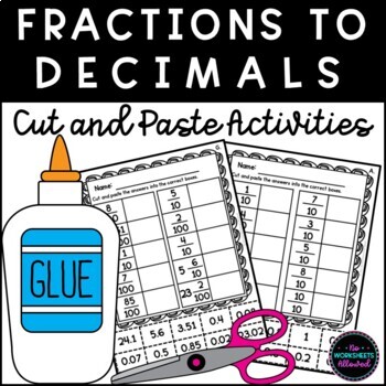 Preview of Converting Fractions to Decimals Cut and Paste Activity