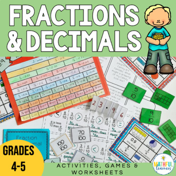 Preview of Converting Fractions to Decimals - Games Activities Posters & Worksheets