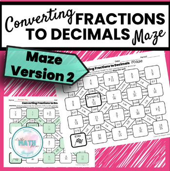 Preview of Converting Fractions to Decimals | Rational Numbers | 8.NS.1 | 7.NS.2 | Maze 2