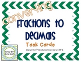 Converting Fractions to Decimals Task Cards - Set of 24 Co