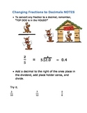 Converting Fractions to Decimals and Decimals to Fractions NOTES