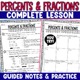Converting Fractions to Percents Guided Lesson Notes Skill