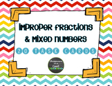 Converting Improper Fractions and Mixed Numbers: 20 Task Cards