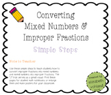 Converting Improper Fractions and Mixed Numbers Simple Steps