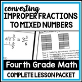 Converting Improper Fractions to Mixed Numbers, CCSS Align