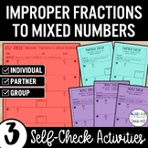 Converting Improper Fractions to Mixed Numbers Activity | 