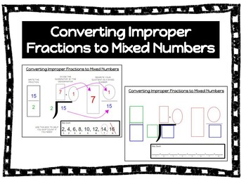 Preview of Converting Improper Fractions to Mixed Numbers (differentiated)