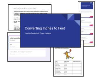 Preview of Converting Inches to Feet:  Height of NBA Players Lesson Pack