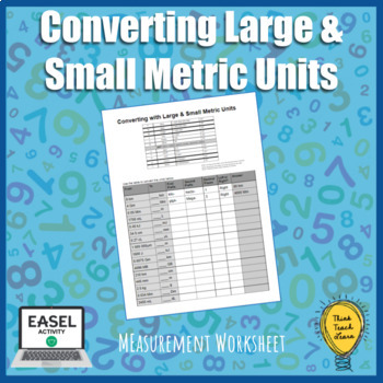 Preview of Converting Large and Small Metric Units Worksheet