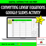 Converting Linear Equations Google Slides Activity | Dista