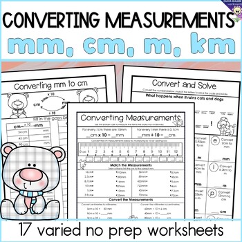 Preview of Converting Measurement Metric mm, cm, m and km, Meter, Centimeter, Kilometer