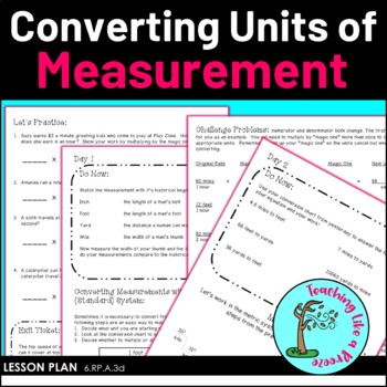 Converting Measurements - 6th Grade - 5 Day Plan by newrotic teacher
