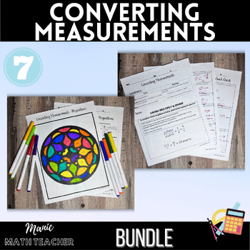 Preview of Converting Measurements Bundle - Lesson & Color By Number