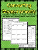 Converting Measurements Guided Notes and Practice Worksheets