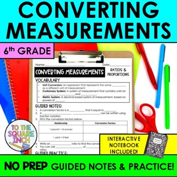 Preview of Converting Measurements Notes & Practice | + Interactive Notebook Pages