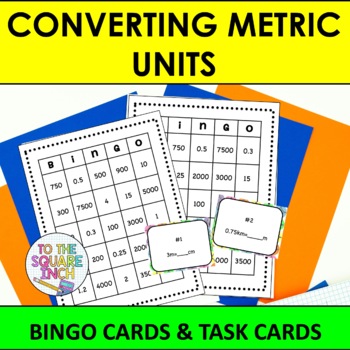 Preview of Converting Metric Units Bingo Game Task Card Activity