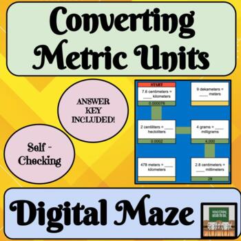 Converting Metric Units Converting Units of Measurement Math Maze