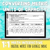 Converting Metric Units of Capacity Digital Notes