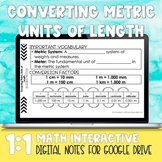 Converting Metric Units of Length Digital Notes