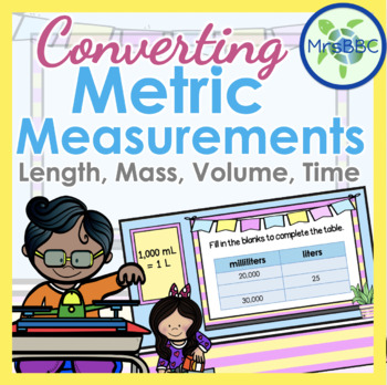Preview of Converting Metric Units of Length, Mass, Volume, and Time Digital Boom Cards™