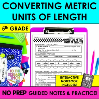 Preview of Converting Metric Units of Length Notes & Practice | Metric Unit Conversions