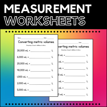 Liters And Milliliters Worksheets Teaching Resources Tpt