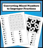 Converting Mixed Numbers To Improper Fractions Color Worksheet