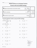 Converting Mixed Fraction to Improper Fractions WS (MAD strategy)