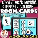 Convert Mixed Numbers and Improper Fractions BOOM Cards | 