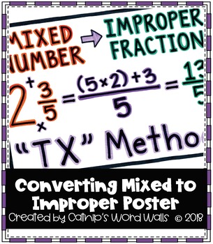 Preview of Converting Mixed Numbers to Improper Fractions
