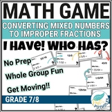 Converting Mixed Numbers to Improper Fractions Activity - 