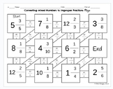 Converting Mixed Numbers to Improper Fractions Math Maze