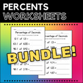 Converting Percents & Decimals & Fractions Worksheets BUND