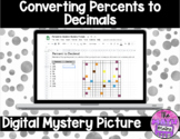 Converting Percents to Decimals Digital Mystery Picture fo