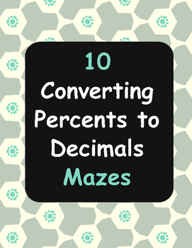 Preview of Converting Percents to Decimals Maze