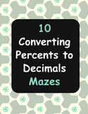 Converting Percents to Decimals Maze